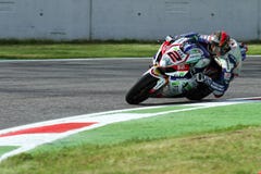 Leon Camier #2 su Suzuki GSX-R1000 Team Fixi Crescent Suzuki Superbike WSBK immagini stock Leon Camier #2 su Suzuki GSX-R1000 Team Fixi Crescent Suzuki Superbike WSBK immagini stock
