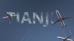 Les avions de vol indiquent la légende de Tianjin Déplacement à l'animation conceptuelle d'introduction de la Chine clips vidéos Les avions de vol indiquent la légende de Tianjin Déplacement à l'animation conceptuelle d'introduction de la Chine clips vidéos
