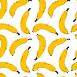 Les bananes gribouillent le modèle sans couture avec lumineux dispersé illustration de vecteur Les bananes gribouillent le modèle sans couture avec lumineux dispersé illustration de vecteur