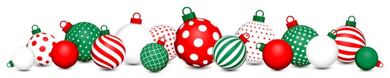 Les boules de Noël de bannière modèlent le blanc vert rouge illustration de vecteur Les boules de Noël de bannière modèlent le blanc vert rouge illustration de vecteur