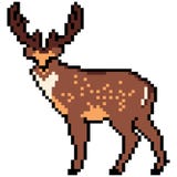 Les cerfs communs soustraient d'isolement sur un fond blanc Illustration de vecteur dans le style d'art de pixel de vieux-école illustration stock Les cerfs communs soustraient d'isolement sur un fond blanc Illustration de vecteur dans le style d'art de pixel de vieux-école illustration stock