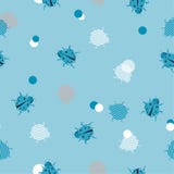 Les coccinelles mignonnes avec des points de polka et la rayure rayent le modèle sans couture v photo libre de droits Les coccinelles mignonnes avec des points de polka et la rayure rayent le modèle sans couture v photo libre de droits