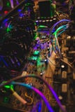 Les composantes électroniques se ferment dans l'amplificateur image libre de droits Les composantes électroniques se ferment dans l'amplificateur image libre de droits