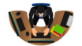 Les employés de bureau travaillent avec des fonctions multiples illustration libre de droits Les employés de bureau travaillent avec des fonctions multiples illustration libre de droits