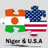 Les Etats-Unis et drapeaux du Niger dans le puzzle illustration libre de droits Les Etats-Unis et drapeaux du Niger dans le puzzle illustration libre de droits