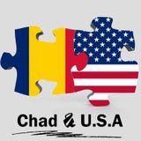 Les Etats-Unis et drapeaux du Tchad dans le puzzle illustration libre de droits Les Etats-Unis et drapeaux du Tchad dans le puzzle illustration libre de droits