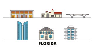 Les Etats-Unis, illustration plate de vecteur de points de repère de Fort Lauderdale Les Etats-Unis, ligne ville de Fort Lauderda illustration libre de droits Les Etats-Unis, illustration plate de vecteur de points de repère de Fort Lauderdale Les Etats-Unis, ligne ville de Fort Lauderda illustration libre de droits