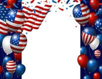 Les Etats-Unis 4ème de la conception de bannière de Jour de la Déclaration d'Indépendance de juillet du drapeau américain et des illustration libre de droits Les Etats-Unis 4ème de la conception de bannière de Jour de la Déclaration d'Indépendance de juillet du drapeau américain et des illustration libre de droits