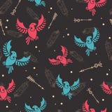 Les flèches tribales d'oiseaux de flèches chassent le modèle sans couture Photo stock Les flèches tribales d'oiseaux de flèches chassent le modèle sans couture Photo stock