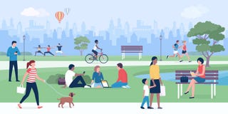 Les gens appréciant au parc ensemble illustration de vecteur Les gens appréciant au parc ensemble illustration de vecteur