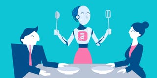 Les gens avec l'intelligence artificielle illustration stock Les gens avec l'intelligence artificielle illustration stock