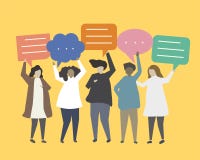 Les gens avec la parole bouillonnent illustration illustration stock Les gens avec la parole bouillonnent illustration illustration stock