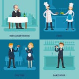 Les gens dans le concept de place de restaurant illustration de vecteur Les gens dans le concept de place de restaurant illustration de vecteur