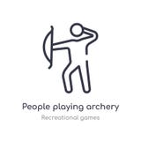 les gens jouant l'icône d'ensemble de tir à l'arc ligne d'isolement illustration de vecteur de la collection r?cr?ationnelle de j illustration libre de droits les gens jouant l'icône d'ensemble de tir à l'arc ligne d'isolement illustration de vecteur de la collection r?cr?ationnelle de j illustration libre de droits