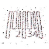 Les gens marchant dans code barres illustration 3D Illustration Stock Les gens marchant dans code barres illustration 3D Illustration Stock