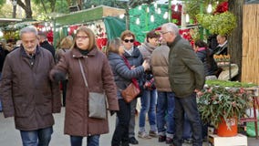 Les gens marchant à Noël loyalement Les gens marchant à Noël loyalement