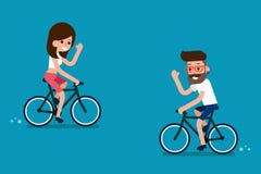 Les gens sur des vélos illustration de vecteur Les gens sur des vélos illustration de vecteur