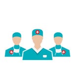 Les icônes ont placé des employés médicaux dans le style plat moderne de conception, isolant Images libres de droits Les icônes ont placé des employés médicaux dans le style plat moderne de conception, isolant Images libres de droits