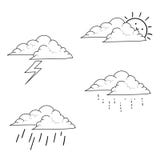 Les icônes de temps ont placé tiré par la main illustration stock Les icônes de temps ont placé tiré par la main illustration stock