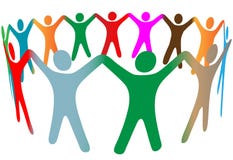 les mains diverses de couleurs de mélange retiennent le symbole de boucle de gens illustration libre de droits les mains diverses de couleurs de mélange retiennent le symbole de boucle de gens illustration libre de droits