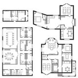 Les meubles de plan architectural de bureau et le dessin d'étude intérieurs modernes de construction projettent illustration libre de droits Les meubles de plan architectural de bureau et le dessin d'étude intérieurs modernes de construction projettent illustration libre de droits