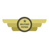 Les militaires patrouillent le logo d'icône, style plat illustration libre de droits Les militaires patrouillent le logo d'icône, style plat illustration libre de droits