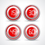 Les minuteries ont placé 15 30 45 60 minutes illustration libre de droits Les minuteries ont placé 15 30 45 60 minutes illustration libre de droits