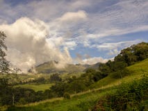 Les montagnes andines de la Colombie ont illumin? par la lumi?re du coucher du soleil images stock Les montagnes andines de la Colombie ont illumin? par la lumi?re du coucher du soleil images stock