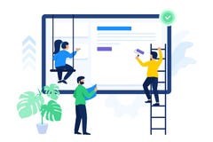 Les personnes créatives travaillent ensemble sur le projet illustration stock Les personnes créatives travaillent ensemble sur le projet illustration stock