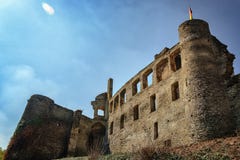 Les ruines de la forteresse impériale Beilstein irréfutable, allemandes Images libres de droits Les ruines de la forteresse impériale Beilstein irréfutable, allemandes Images libres de droits