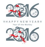 Les signes 2016 de nouvelle année Singe en cercle illustration libre de droits Les signes 2016 de nouvelle année Singe en cercle illustration libre de droits