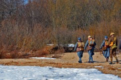 Les soldats partent images stock Les soldats partent images stock