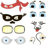 Les yeux comiques ont placé, illustration d'un ensemble d'humain drôle de bande dessinée, animaux, animaux familiers ou yeux du ` Photo libre de droits Les yeux comiques ont placé, illustration d'un ensemble d'humain drôle de bande dessinée, animaux, animaux familiers ou yeux du ` Photo libre de droits