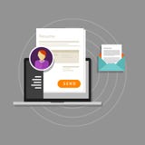 Les écritures de recrutement des employés de résumé de cv de curriculum vitae envoient en ligne illustration stock Les écritures de recrutement des employés de résumé de cv de curriculum vitae envoient en ligne illustration stock