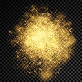 Les étincelles brillantes de poudre de scintillement d'or ont éclaté sur le fond transparent de vecteur illustration de vecteur Les étincelles brillantes de poudre de scintillement d'or ont éclaté sur le fond transparent de vecteur illustration de vecteur