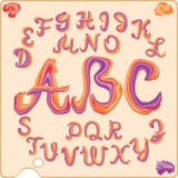 Letras cursivas latinas integradas por tres colores stock de ilustración Letras cursivas latinas integradas por tres colores stock de ilustración