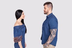 Lets talk. Profile side photo of cute positive beautiful students fellows staring speaking telling greeting having dialogue royalty free stock images Lets talk. Profile side photo of cute positive beautiful students fellows staring speaking telling greeting having dialogue royalty free stock images