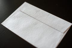 Letter envelope on black background. mock-up for your design royalty free stock photos Letter envelope on black background. mock-up for your design royalty free stock photos
