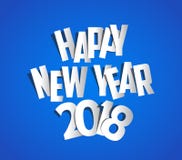 Letter Folding with Paper, Happy New Year 2018. royalty free illustration Letter Folding with Paper, Happy New Year 2018. royalty free illustration