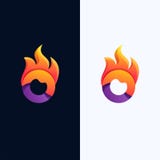 Letter O fire logo design vector illustration Letter O fire logo design vector illustration