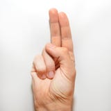 Letter U in American Sign Language (ASL) for deaf people Stock Image Letter U in American Sign Language (ASL) for deaf people Stock Image