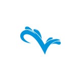 Letter v water splash logo. Fresh stock illustration Letter v water splash logo. Fresh stock illustration