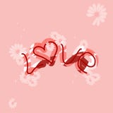 Lettere tirate di amore con i colori di corallo d'avanguardia Le lettere sono decorate con i fiori illustrazione vettoriale Lettere tirate di amore con i colori di corallo d'avanguardia Le lettere sono decorate con i fiori illustrazione vettoriale