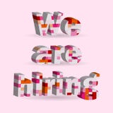 Lettering we are hiring in trendy style. Alphabet font. Employment hiring job recruitment concept banner. Isolated vector sign vector illustration Lettering we are hiring in trendy style. Alphabet font. Employment hiring job recruitment concept banner. Isolated vector sign vector illustration