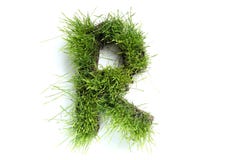 Letters made of grass