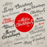 Lettrage calligraphique de vecteur de Joyeux Noël illustration stock Lettrage calligraphique de vecteur de Joyeux Noël illustration stock