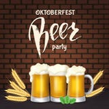 Lettrage d'Oktoberfest, un verre de bière Vacances d'automne illustration de vecteur Lettrage d'Oktoberfest, un verre de bière Vacances d'automne illustration de vecteur