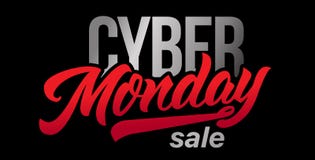 Lettrage fait main de vente de lundi de Cyber illustration libre de droits Lettrage fait main de vente de lundi de Cyber illustration libre de droits