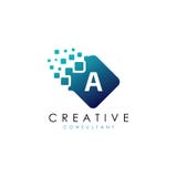 Lettre de pixel de Digital Logo Vector Illustration de Vecteur Lettre de pixel de Digital Logo Vector Illustration de Vecteur