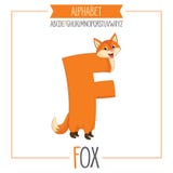 Lettre illustrée F d'alphabet et renard Photo stock Lettre illustrée F d'alphabet et renard Photo stock